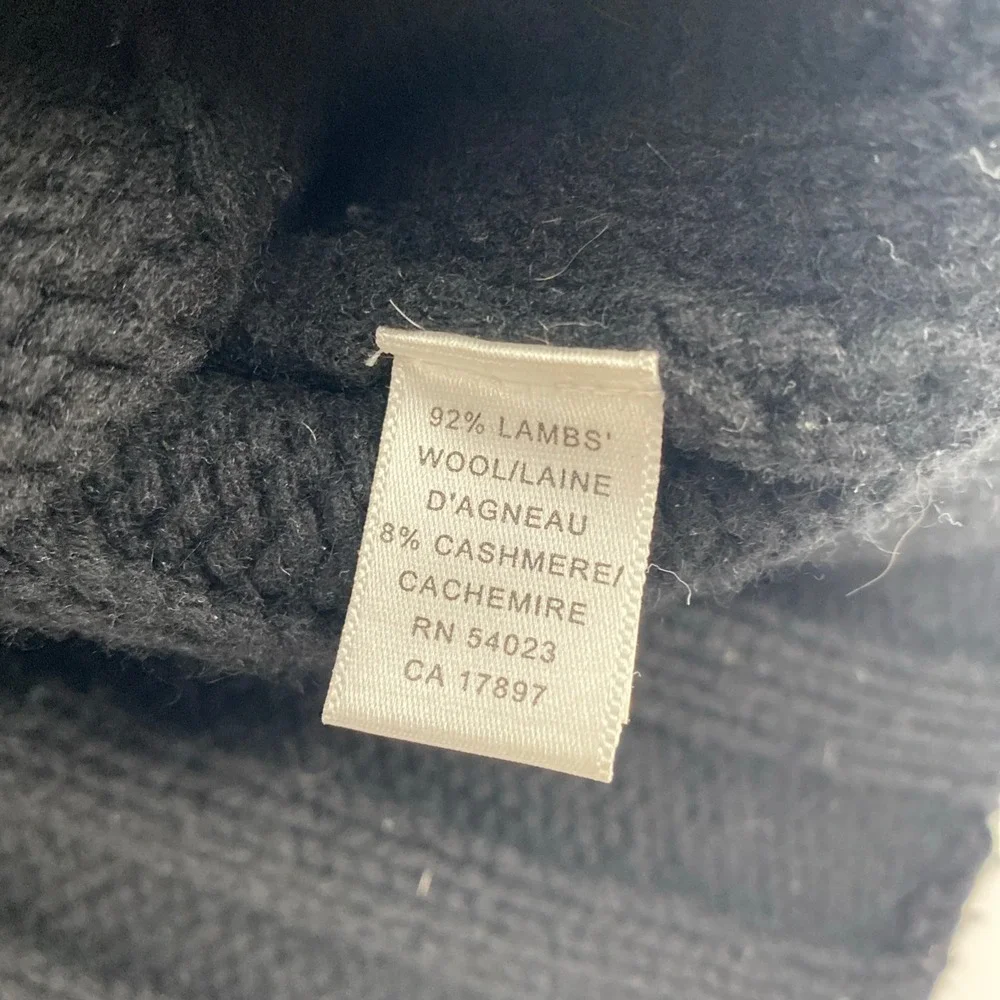 Banana Republic Mens Extra Large Black Lambswool Cashmere Ribbed Knit Sweater